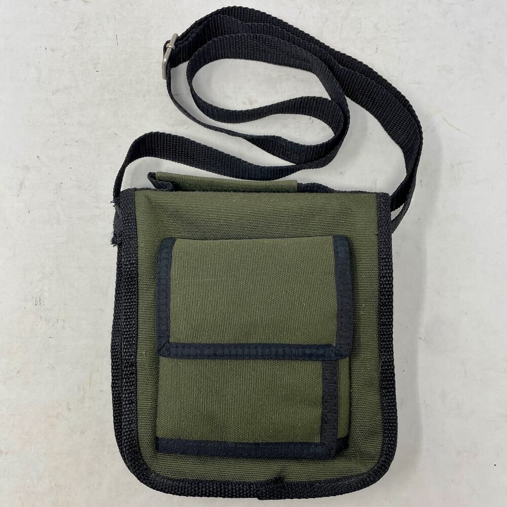 Vintage 90s Green & Black Crossbody Travel Purse Bag Wallet